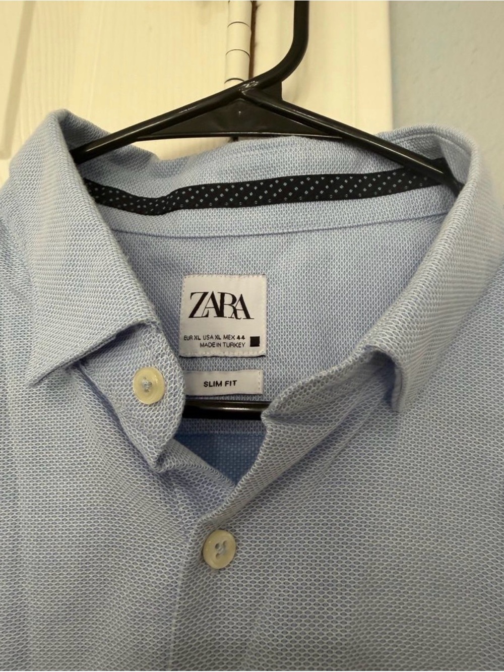 Zara Men's Slim Fit Pale Blue Button-Down Shirt